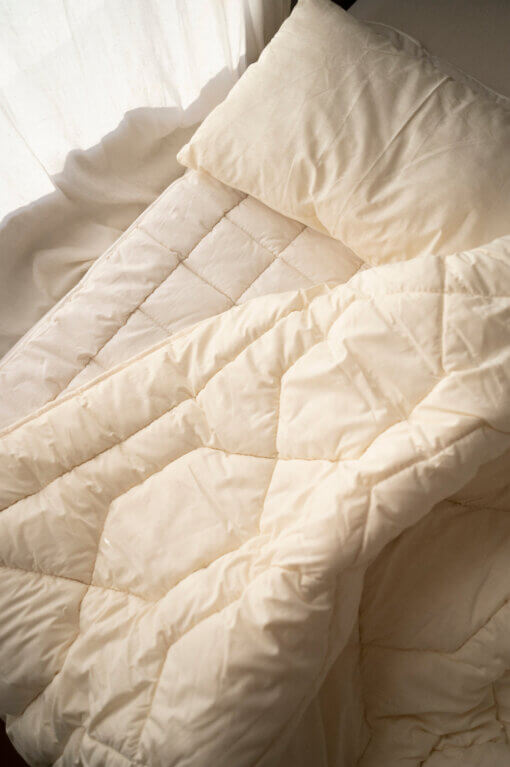 Merino wollen ledikant matrastopper met elastieken - Afbeelding 2