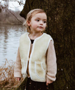 Beige wollen Bodywarmer Baby/Kind