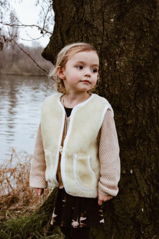 Beige wollen Bodywarmer Baby/Kind